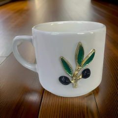 Metalli Zeytin Dalı Seramik Times Kupa Bardak Mug