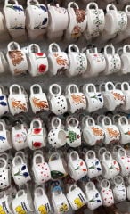 Toptan El işi Desenli 600 Adet Kupa, Toptan Kupa Satışı, Kupa Üreticisi Firma İlbay Çini Seramik