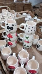 Toptan El işi Desenli 600 Adet Kupa, Toptan Kupa Satışı, Kupa Üreticisi Firma İlbay Çini Seramik