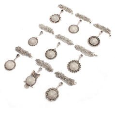 Set 135; Gümüş Kaplama 25 mm Metal Kolye Aparatları Seti