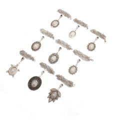 Set 136; Gümüş Kaplama 18-25 mm Metal Kolye Aparatları Seti