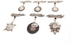 Set 136; Gümüş Kaplama 18-25 mm Metal Kolye Aparatları Seti