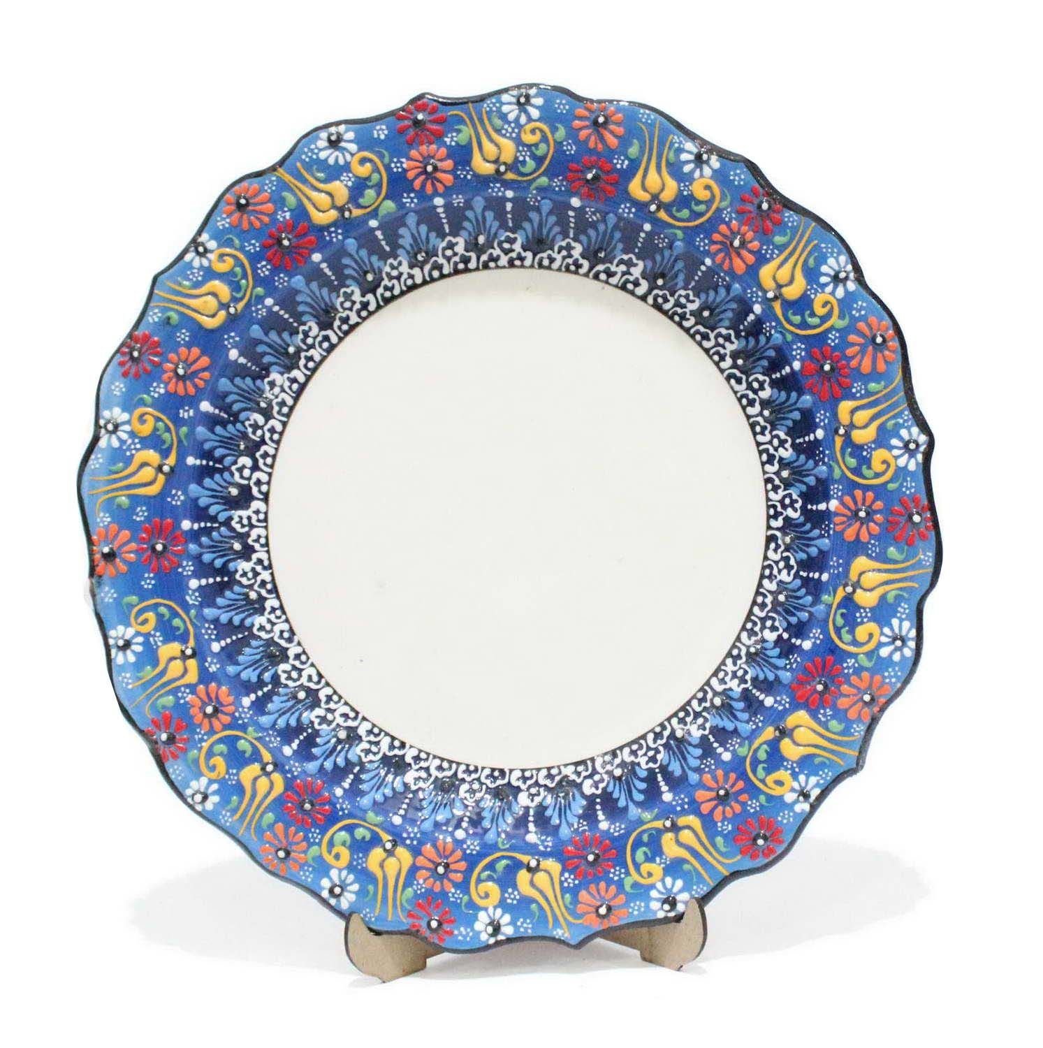 30 cm Dantel Desenli Çini Seramik Kaligrafi Tabak 701
