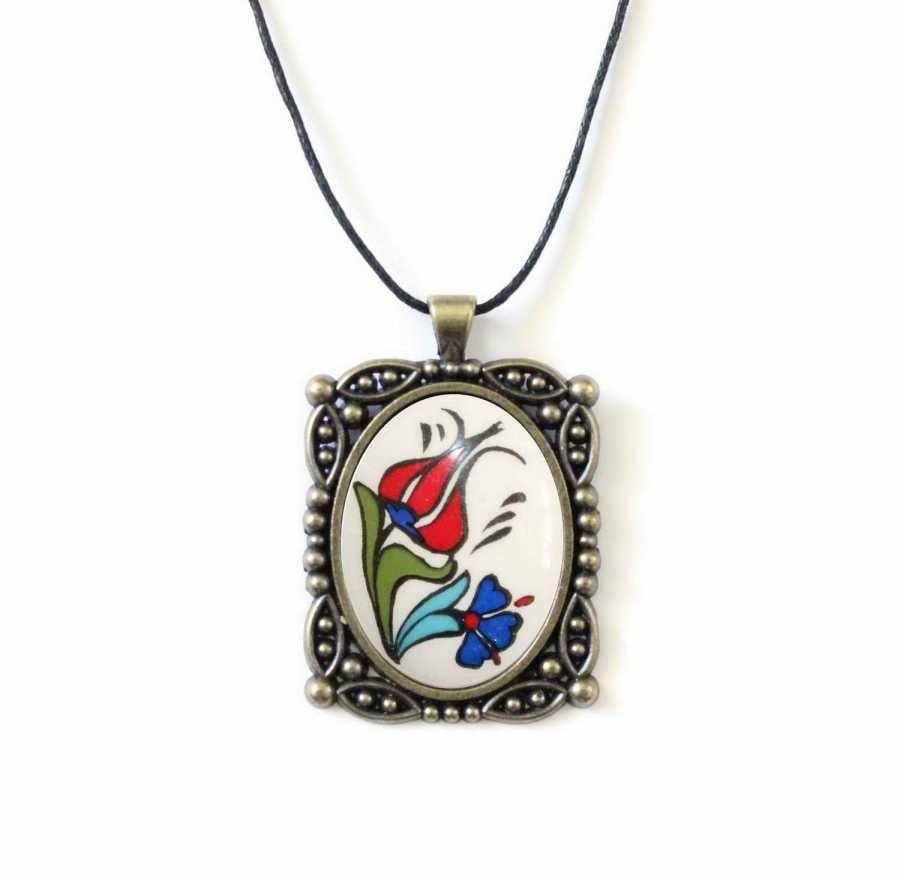 İlbay Çini Seramik Kolye  154DS044