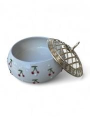 Baby Kiraz Desenli Metal Kapaklı Poyraz Şekerlik