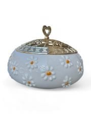 Çayır Papatya Desenli Metal Kapaklı Poyraz Şekerlik