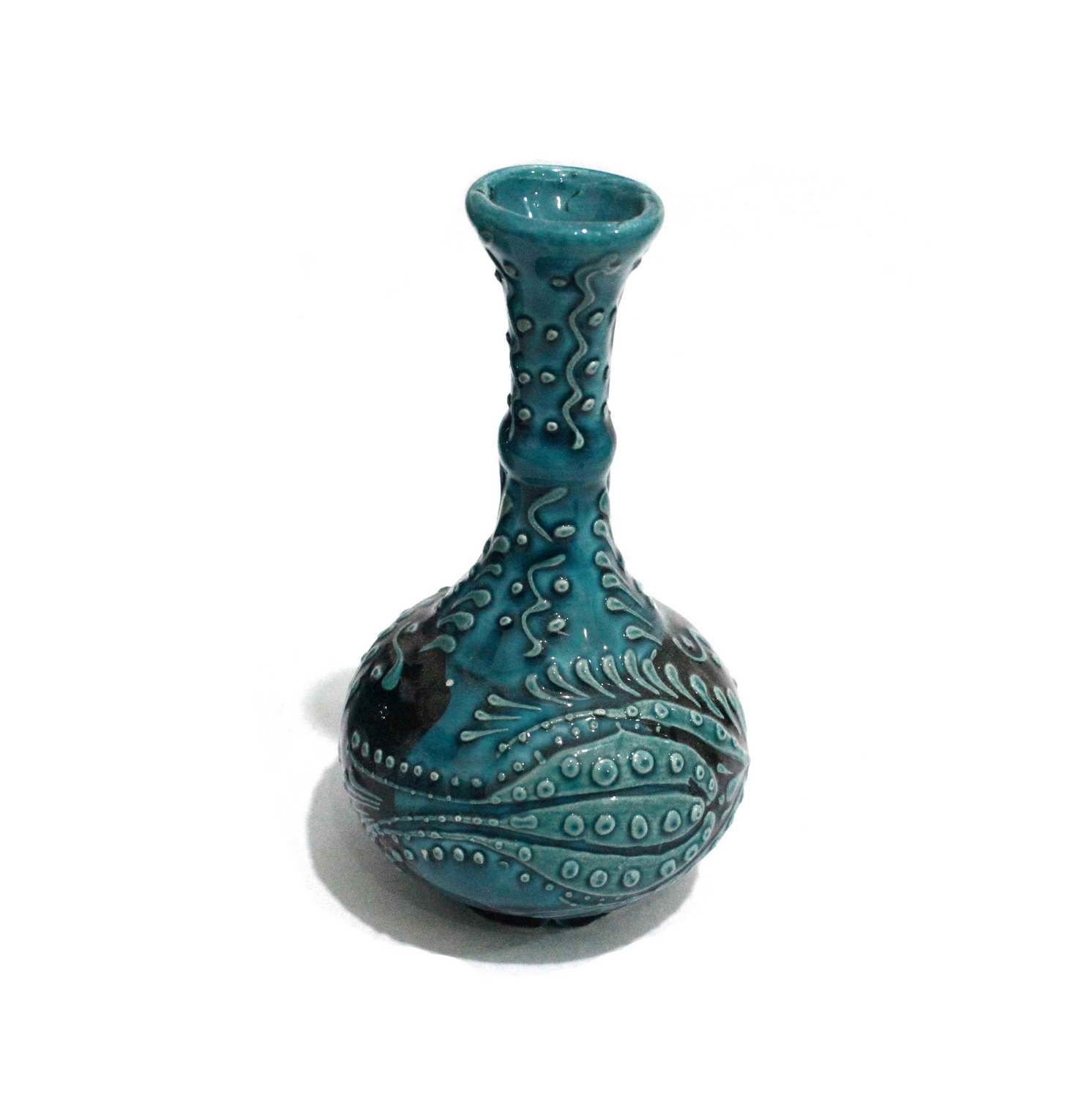 İlbay 15 cm Turkuaz Gözyaşı Çini Seramik Vazo