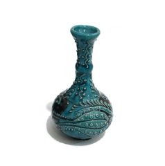 İlbay 15 cm Turkuaz Gözyaşı Çini Seramik Vazo