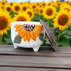 Ayçiçeği Desenli Seramik Ayşen Şekerlik