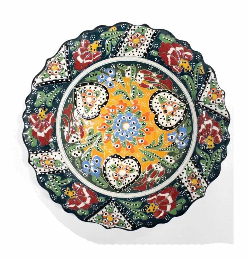 30 cm Kütahya Otantik Çini Seramik Tabak