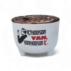 42 Adet Esprili Yazılı Ayşen Küllük Toptan Satış | Toptan Küllük | Metal Kapaklı Rüzgar Küllüğü