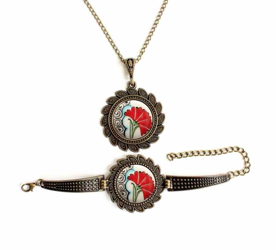 İlbay Çini Takı Kolye Bileklik Seti 2716DS126