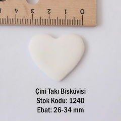 Kalp Şekilli Çini Takı Bisküvisi 1240