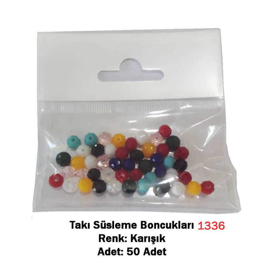 1336 Karışık Renk Süsleme Boncuk Paketi 50 li