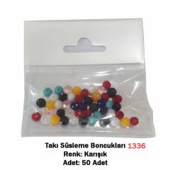 1336 Karışık Renk Süsleme Boncuk Paketi 50 li