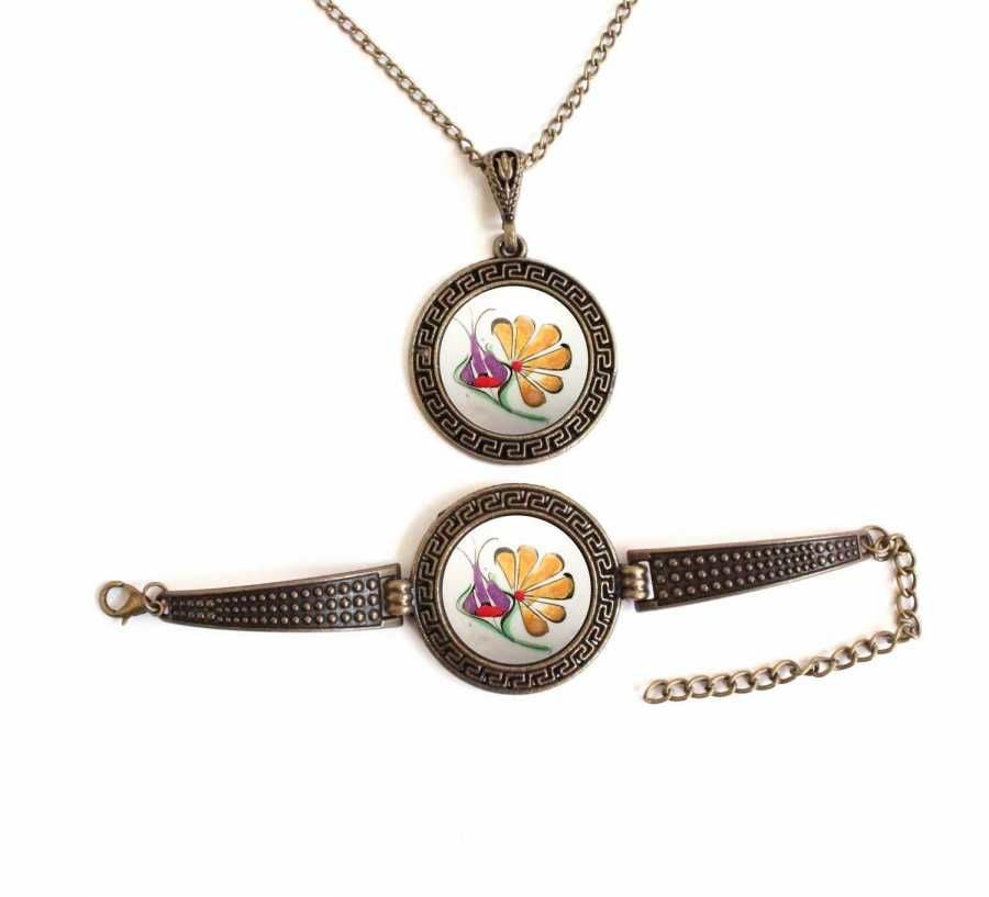 İlbay Çini Takı Kolye Bileklik Seti 2714DS137