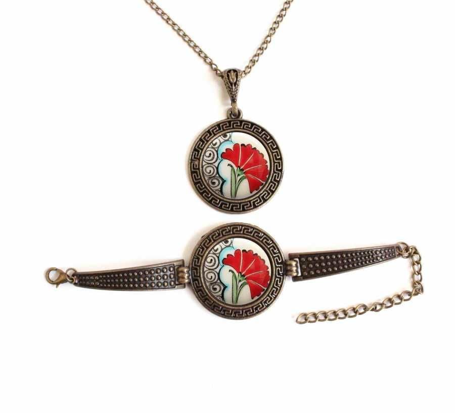 İlbay Çini Takı Kolye Bileklik Seti 2714DS126