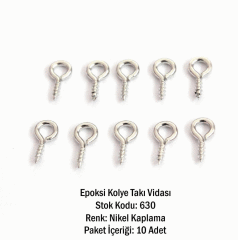 10 Adetlik Epoksi Reçine Kolye Vidası Paketi 630