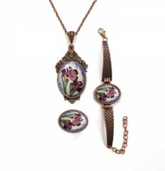 İlbay Çini Takı Kolye Bileklik Yüzük Seti 2419DS075