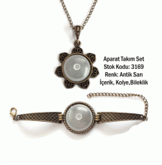 Kolye Bileklik Aparat Takım Set 3169 Antik Sarı