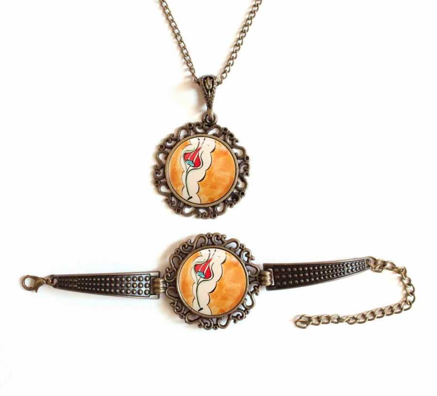 İlbay Çini Takı Kolye Bileklik Seti 2712DS170