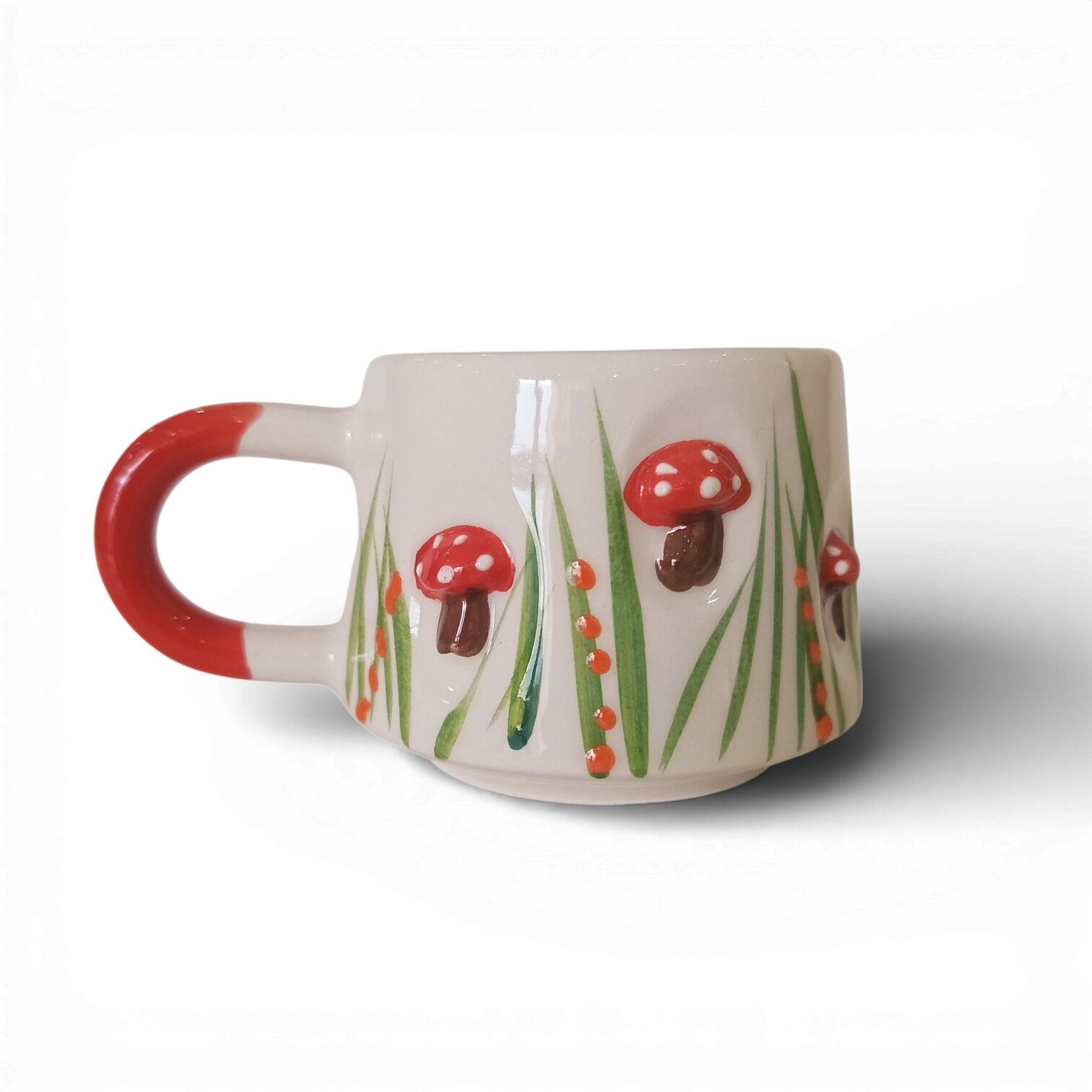 Çukurdaki Kabartma Mantar Kupa, Seramik Kupa Bardak