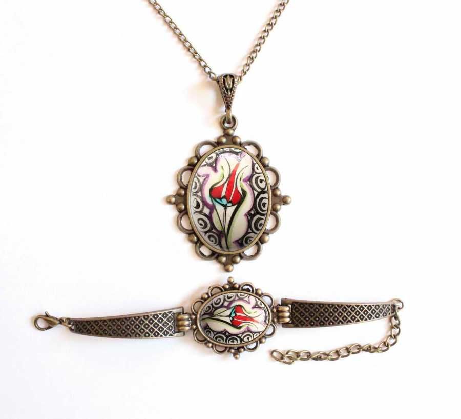 İlbay Çini Takı Kolye Bileklik Seti 2711DS064