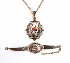 İlbay Çini Takı Kolye Bileklik Seti 2711DS064