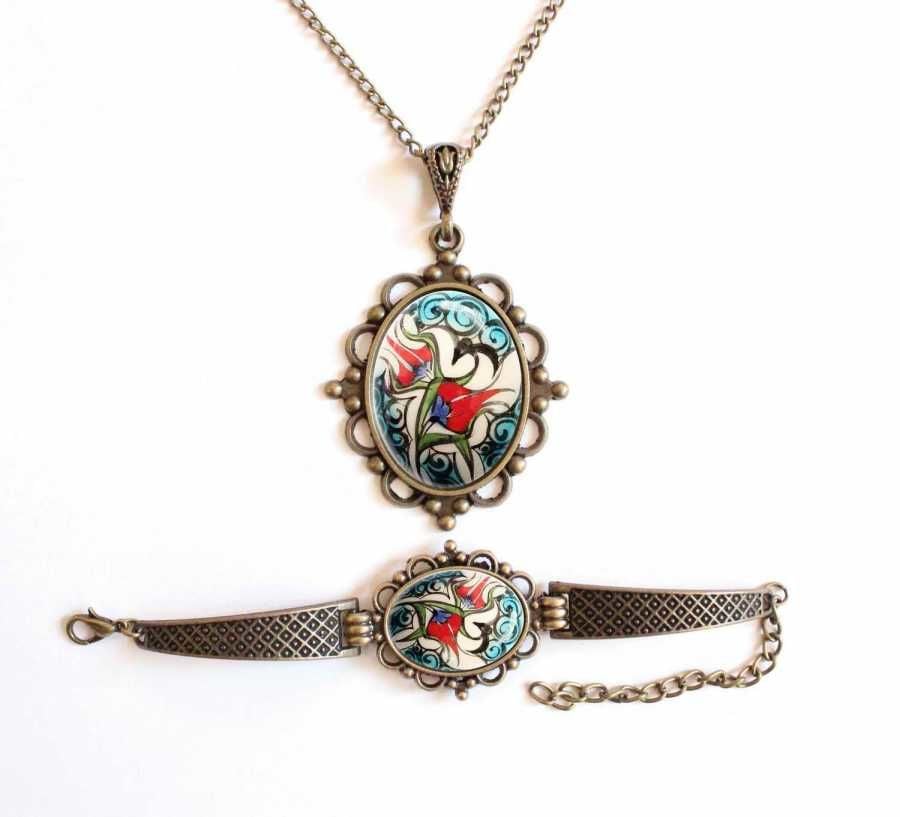 İlbay Çini Takı Kolye Bileklik Seti 2711DS063