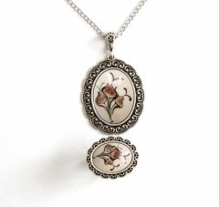 İlbay Çini Takı  Kolye Yüzük Seti 2528DS079