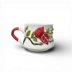 Nar Figürlü Kabartma Seramik Kupa