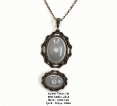 Kolye Yüzük Aparat Takım Set 2812 Antik Sarı