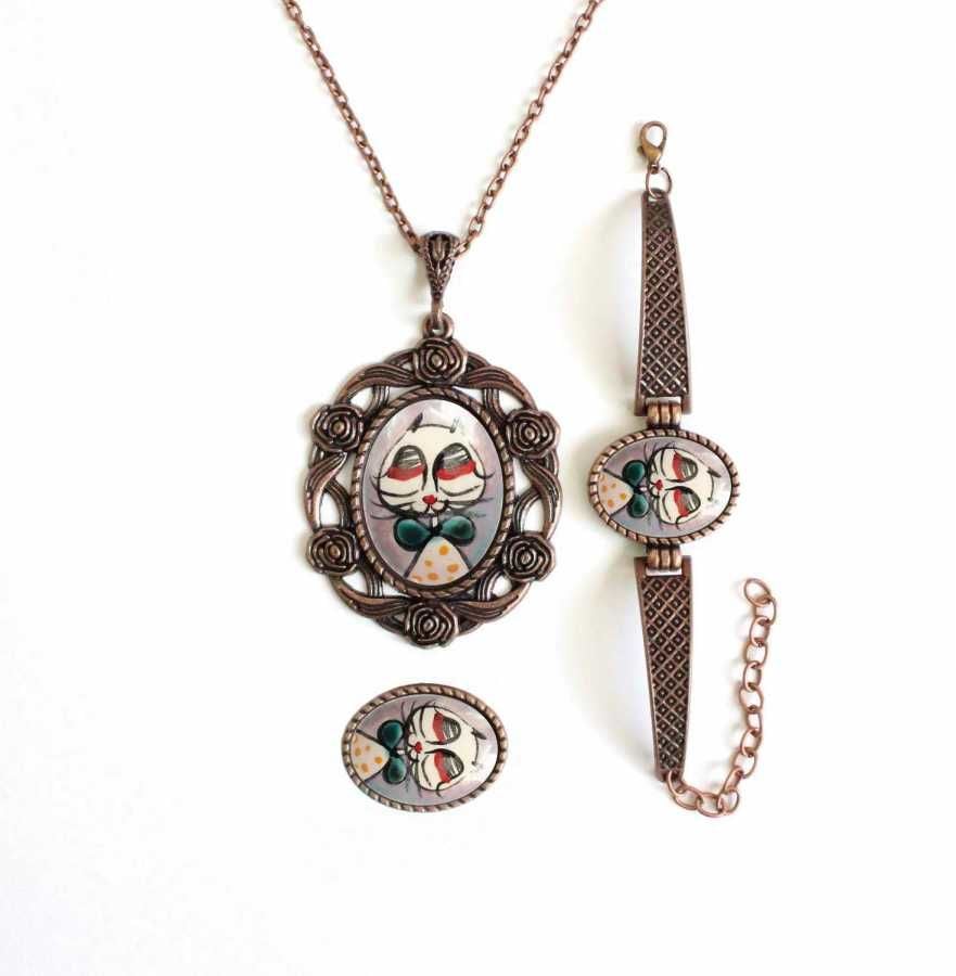 İlbay Çini Takı Kolye Bileklik Yüzük Seti 2420DS083