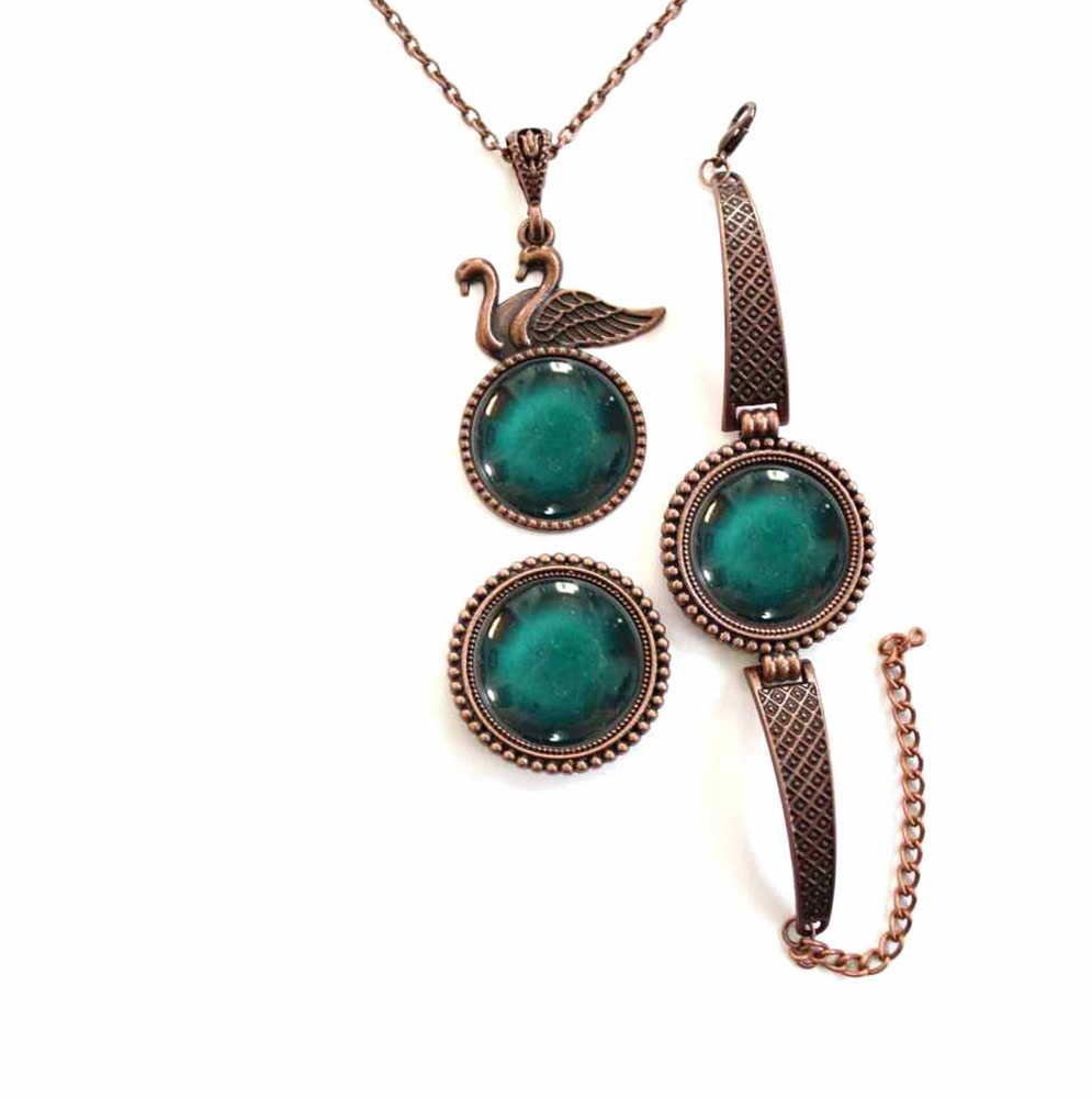 İlbay Çini Takı Kolye Bileklik Yüzük Seti 2456DS361