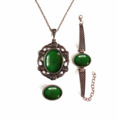 İlbay Çini Takı Kolye Bileklik Yüzük Seti 2420DS302