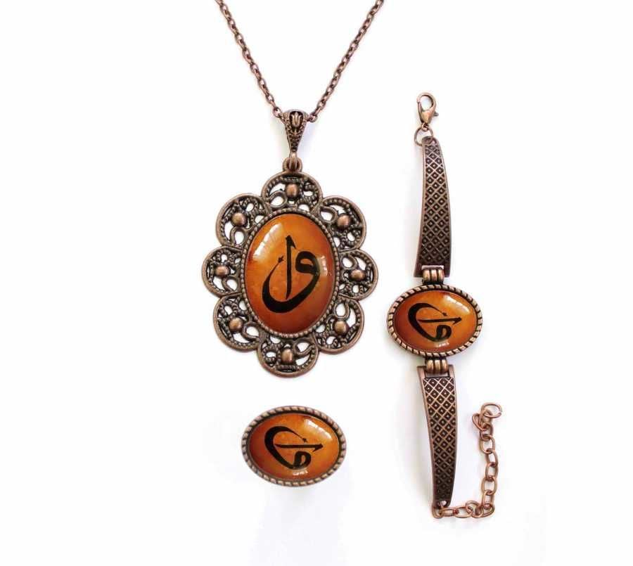 İlbay Çini Takı Kolye Bileklik Yüzük Seti 2421DS202