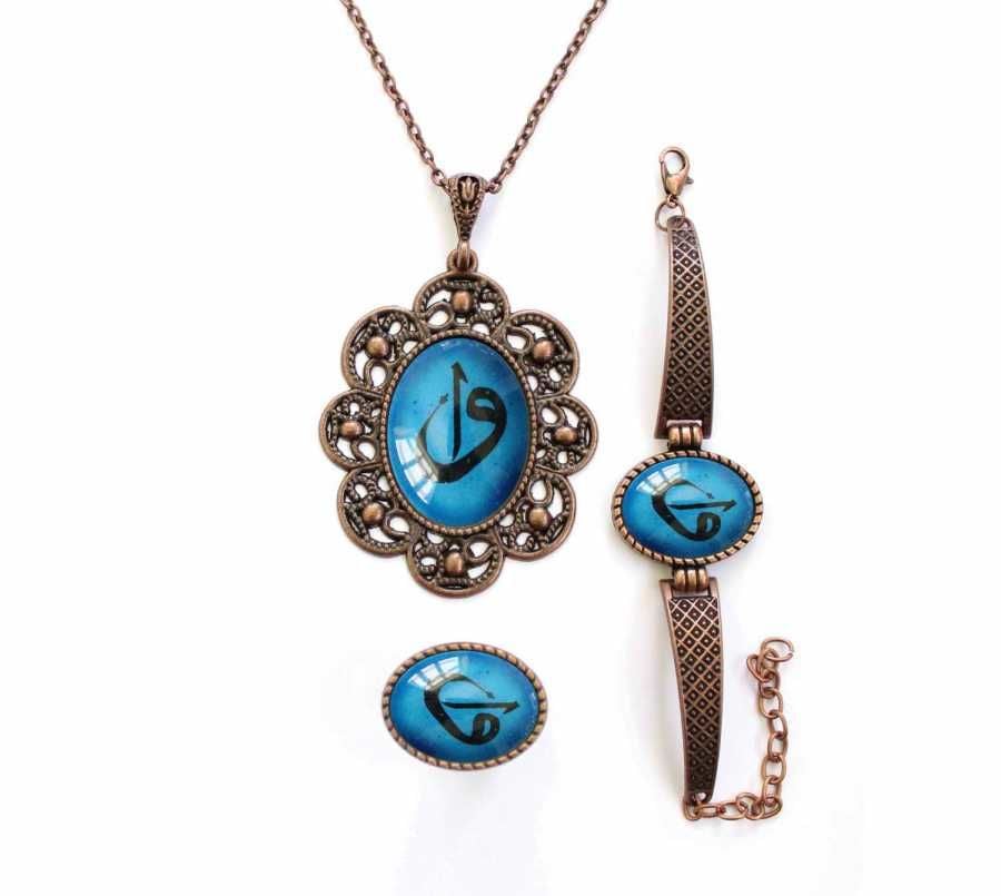 İlbay Çini Takı Kolye Bileklik Yüzük Seti 2421DS210