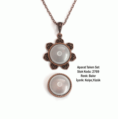 Kolye Yüzük Aparat Takım Set 2769 Bakır Kaplama
