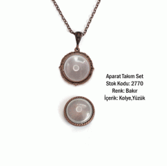 Kolye Yüzük Aparat Takım Set 2770 Bakır Kaplama