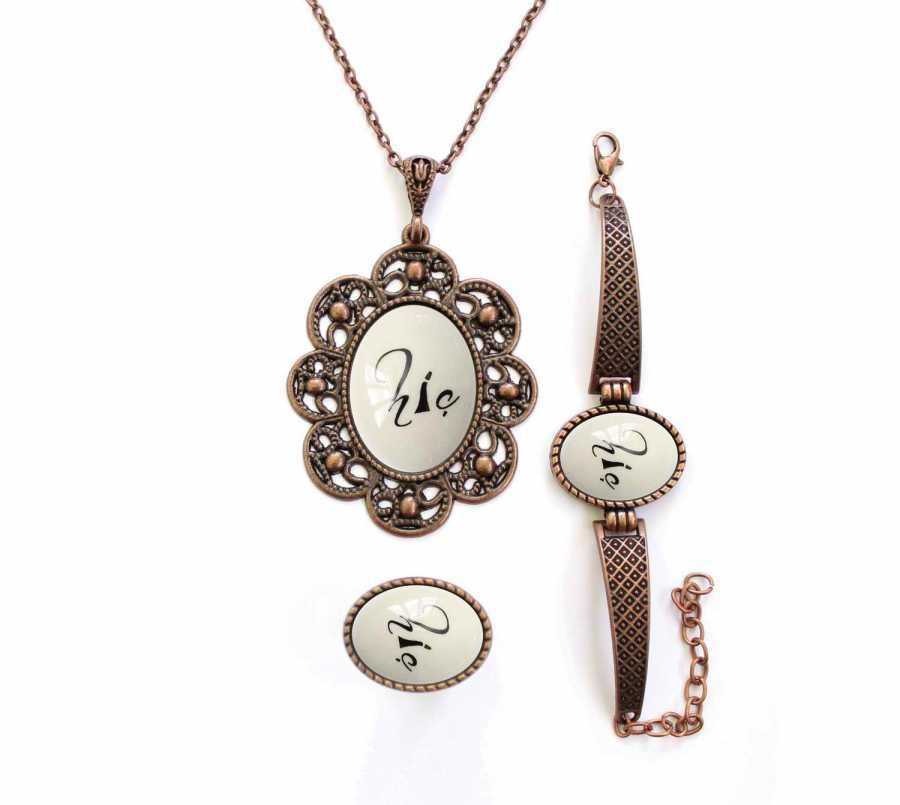 İlbay Çini Takı Kolye Bileklik Yüzük Seti 2421DS710