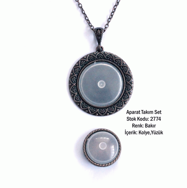 Kolye Yüzük Aparat Takım Set 2774 Bakır Kaplama