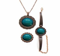 İlbay Çini Takı Kolye Bileklik Yüzük Seti 2422DS305