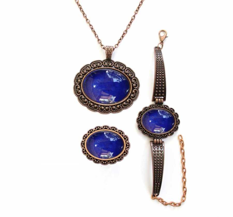 İlbay Çini Takı Kolye Bileklik Yüzük Seti 2422DS306