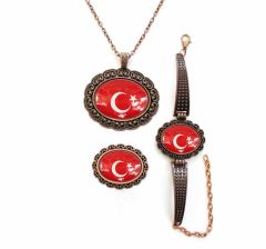 İlbay Çini Takı Kolye Bileklik Yüzük Seti 2422DS712