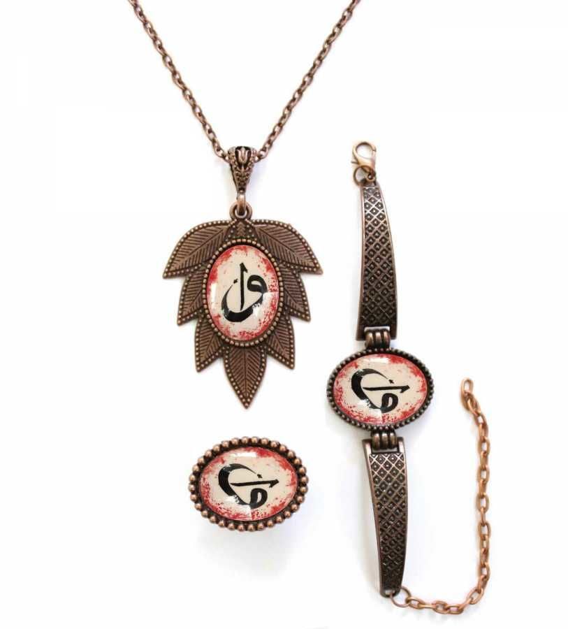 İlbay Çini Takı Kolye Bileklik Yüzük Seti 2424DS212