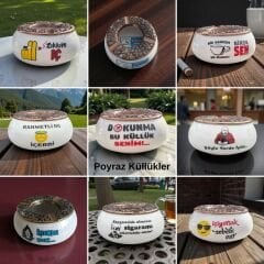 Esprili Poyraz Küllük Toptan Satış, 42 Adet Yazılı Poyraz Küllük