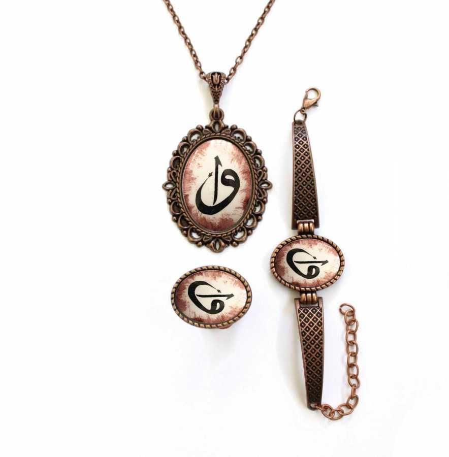 İlbay Çini Takı Kolye Bileklik Yüzük Seti 2428DS217