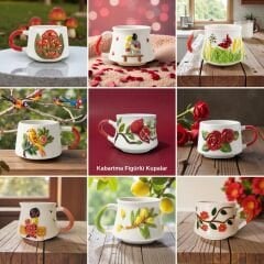 100 Adet Kutulu Kabartma Seramik Kupa Toptan Satış, Toptan Seramik Kabartma Kupa