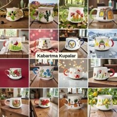 100 Adet Kutulu Kabartma Seramik Kupa Toptan Satış, Toptan Seramik Kabartma Kupa