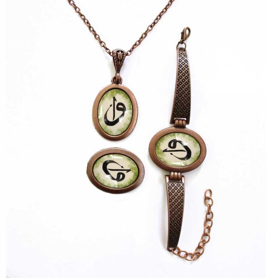 İlbay Çini Takı Kolye Bileklik Yüzük Seti 2433DS213